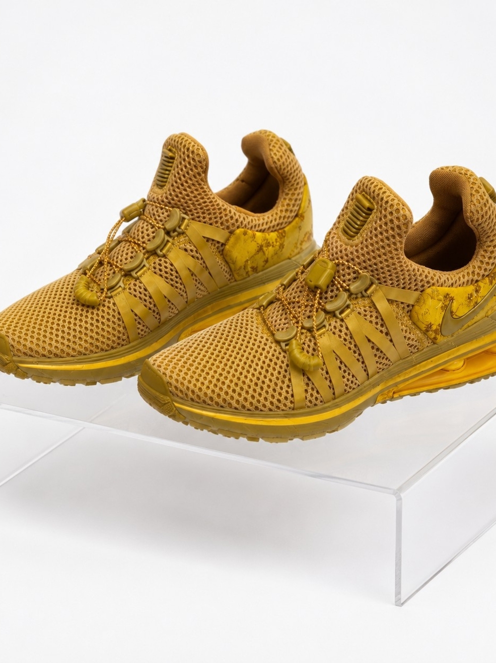 Mustard Yellow Mesh Sneakers with Bungee Lacing